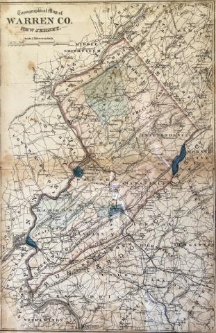 Lot 240: Topographical Map of Warren County NJ