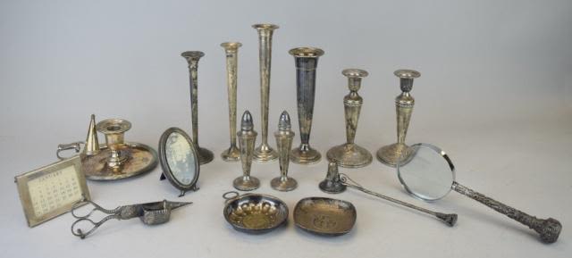 Lot 247: Grouping of Sterling & Silverplate