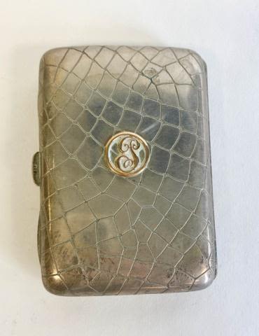Lot 251: 800 Silver Cigarette Case With Enamel Portrait