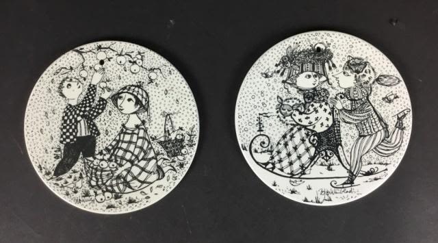 Lot 305: Pair of Bjorn Winblad Porcelain Plaques
