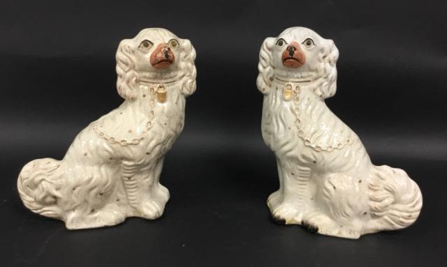 Lot 316: Pair of English Porcelain Staffordshire Dogs