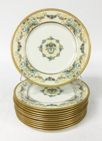 Lot 321: Set of 12 Lenox Green Mark Enamel Service Plates