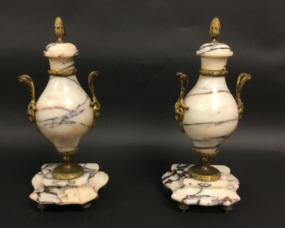 Lot 261: Pair of Marble Garnitures