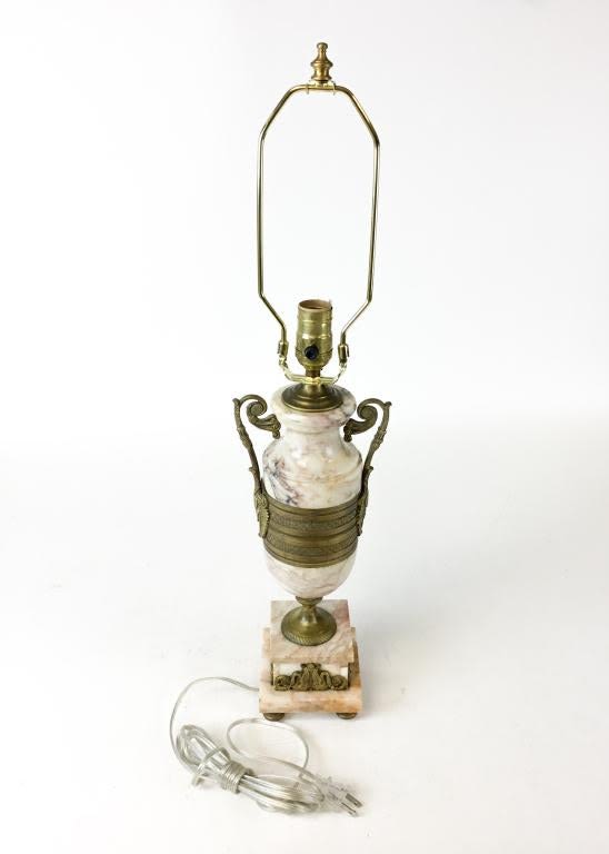 Lot 208: Marble Urn Lamp With Bronze Mounts