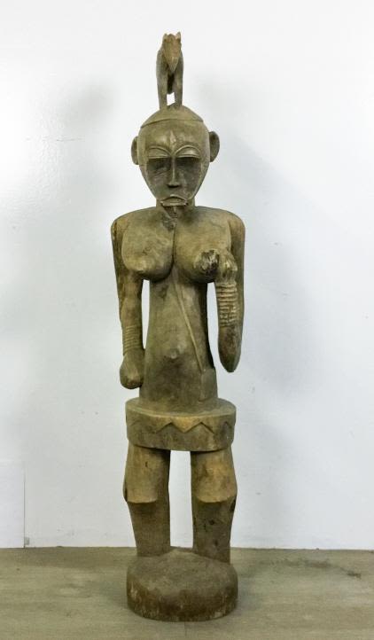 Lot 211: Large African Wood Carving of a Woman