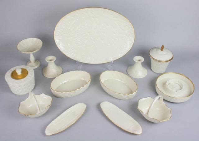 Lot 452: 13 Pieces Lenox Porcelain Grouping