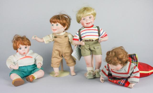 Lot 476: 4 Elke Hutchens Bisque Head Dolls