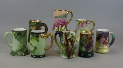 Lot 1 - 8 Limoges & Bavarian Porcelain Mugs