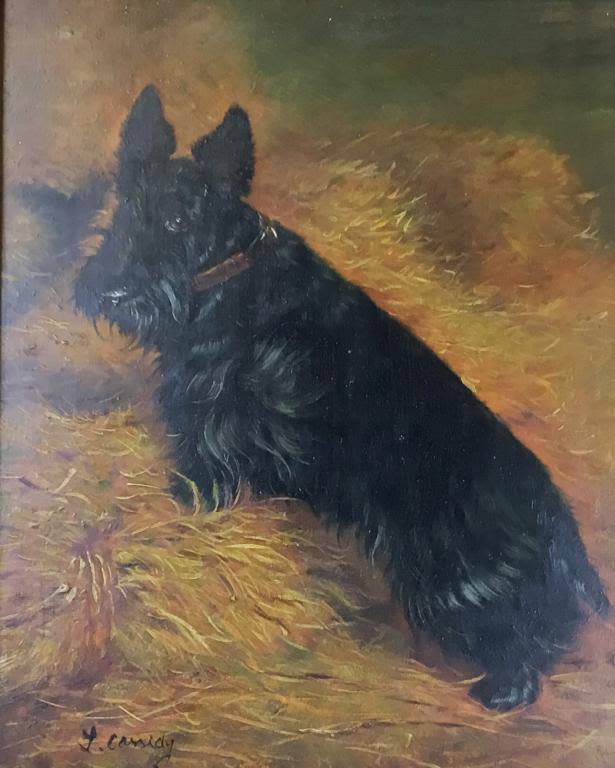 Lot 179: Laura Cassidy Oil on Board Scottie