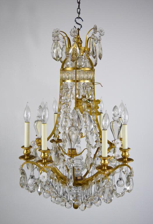 Lot 193: Baccarat Style Chandelier