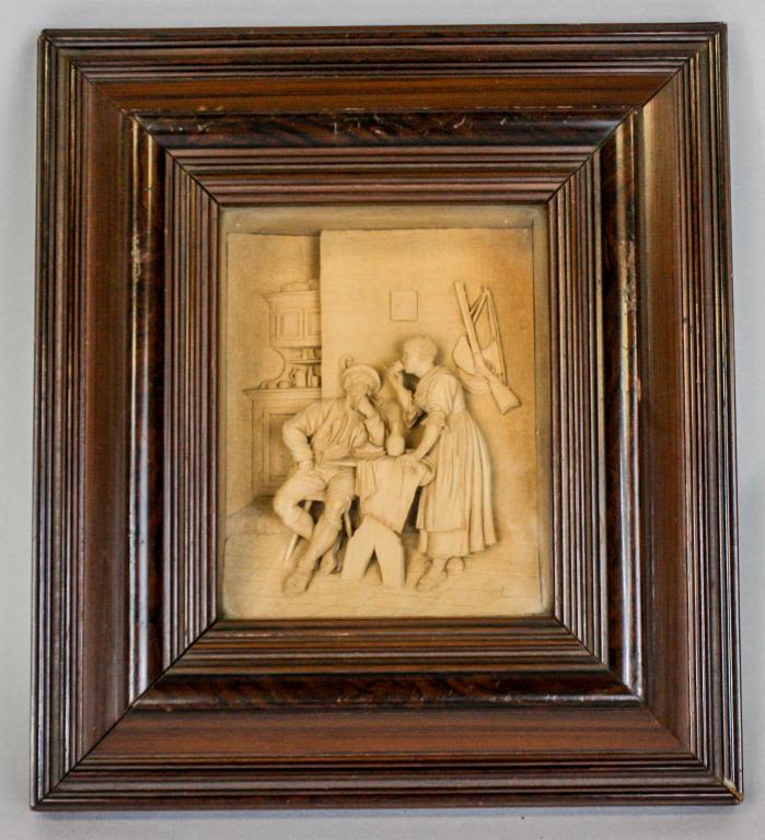 Lot 205: Carved Wood Black Forest Interior Scene