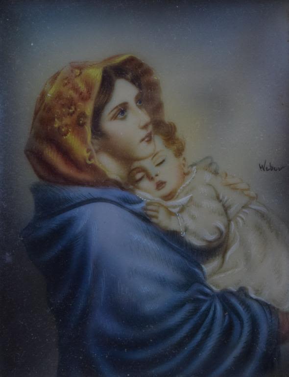 Lot 210: Signed Weber Hand Painted Portrait Miniature
