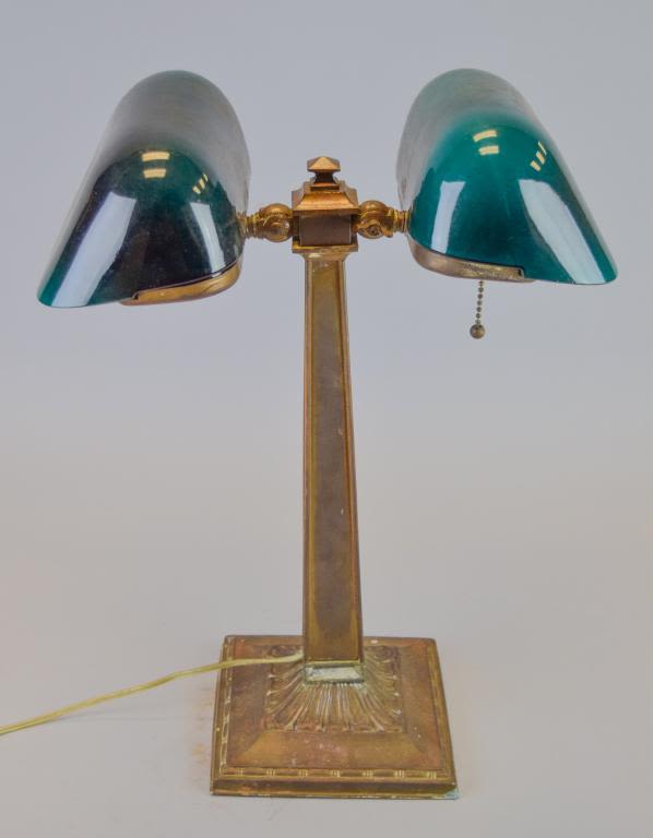 Lot 218: Emeralite Double Student Lamp