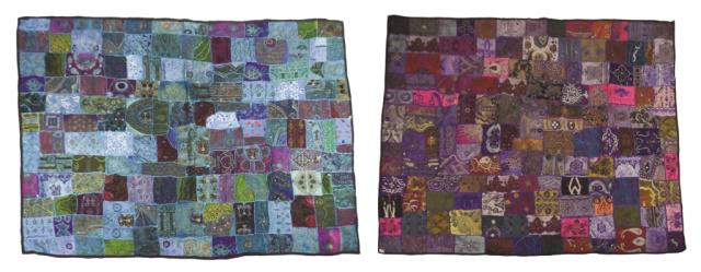 Lot 196: 2 Beaded Indian Patchwork Quilts / Tapestries