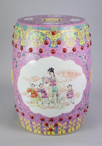 Lot 199: Chinese Famille Rose Garden Seat