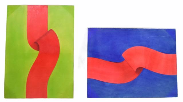 Lot 267: 2 R. Donish Modern Paintings on Paper