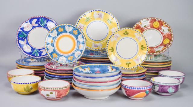 Lot 272: Solimene Vietri Italian Stoneware Dinner Service
