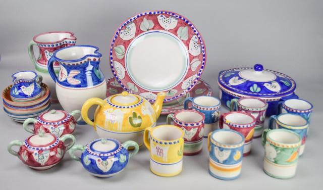 Lot 273: Solimene Vietri Italian Stoneware Dinner Service