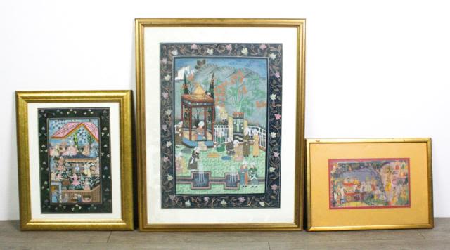 Lot 187: 3 Pieces Persian Artwork