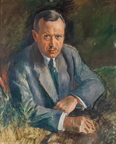Lot 193: Oil on Wood Panel Portrait of a Man