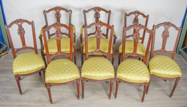 Lot 201: 8 Continental / French Style Dining Chairs