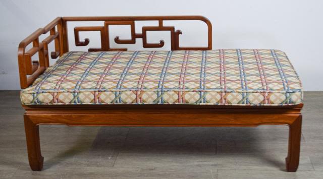 Lot 203: Chinese Hardwood Carved Luohan Bed