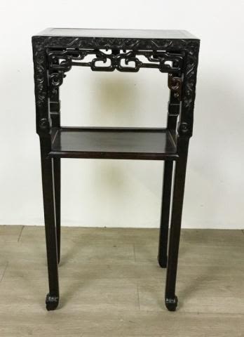 Lot 213: Carved Chinese Rosewood Side Table