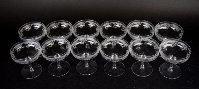 Lot 341: 12 Embossed Crystal Sherbets