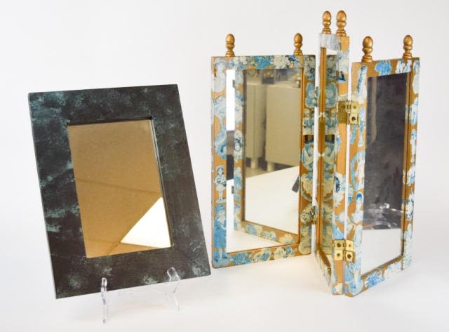 Lot 352: Mirror & Table Top or Doll Dressing Mirror