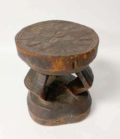 Lot 199: Carved Wood Stool Zulu South African