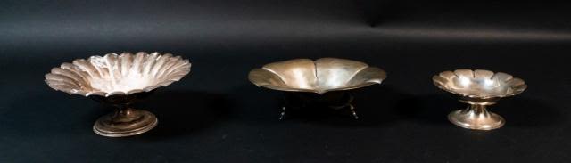 Lot 215: Lot of 3 Sterling Silver Compotes Mexico
