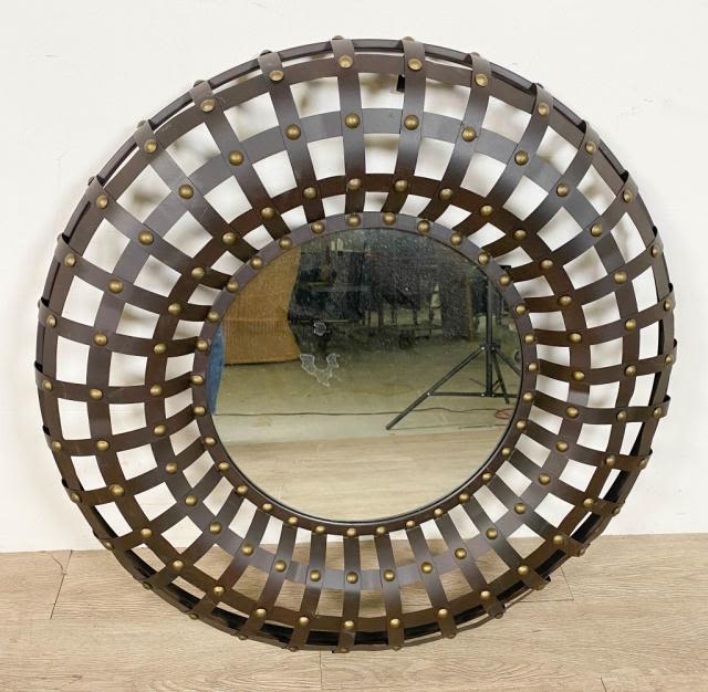 Lot 235: Rustic Circular Hall Mirror