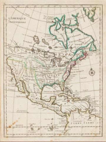 Lot 256: Map of North America 1756 Le Rouge