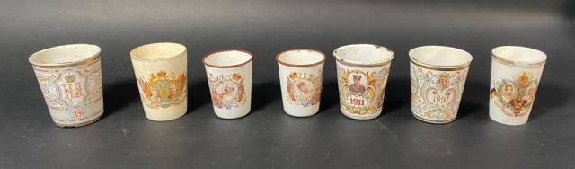 Lot 304: Grouping of 7 Commemorative & Coronation Beakers