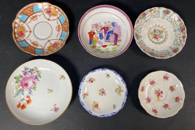 Lot 327: Grouping of Porcelain Saucers and Bowls