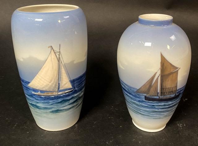 Lot 329: 2 Royal Copenhagen Nautical Vases