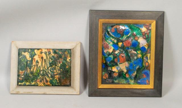 Lot 177: Two Sadie Magnet Knapp Enamel Plaques