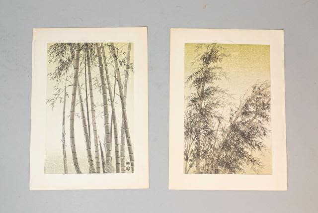 Lot 182: 2 Eiichi Kotozuka Bamboo Woodblock Prints