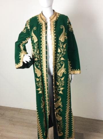 Lot 179: Vintage Custom Creation Ornate Green Velvet Jacket