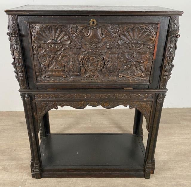 Lot 242: Renaissance Revival Drop Front Secretary
