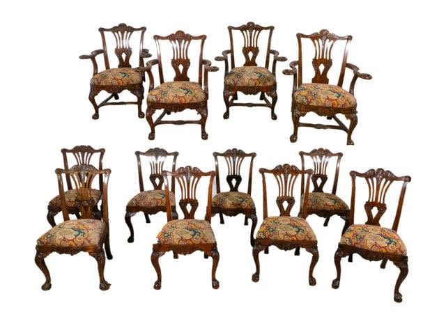 Lot 246: A Set of Twelve George III Style Irish Chairs