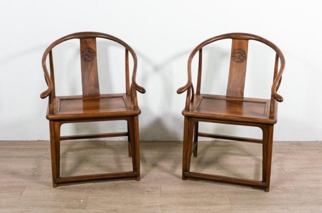 Lot 249: Pair of Carved Chinese Chairs