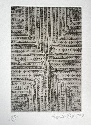 Lot 266: Genichiro Inokuma Cross Etching on Paper 1979