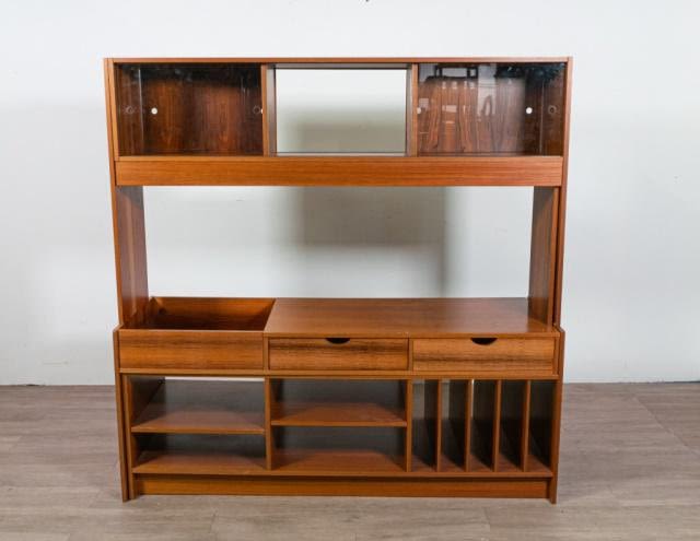 Lot 280: Rosewood Swedish Modern Adjustable Wall Unit