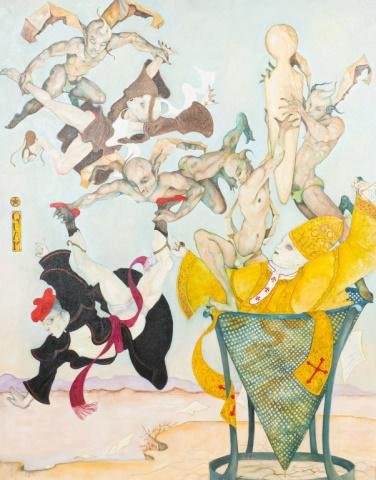 Lot 314: Mylo Quam Oil on Canvas The Devil's Sieve