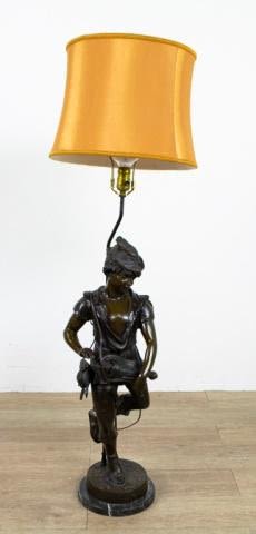 Lot 363: After Jean Didier Debut Bronze Lamp