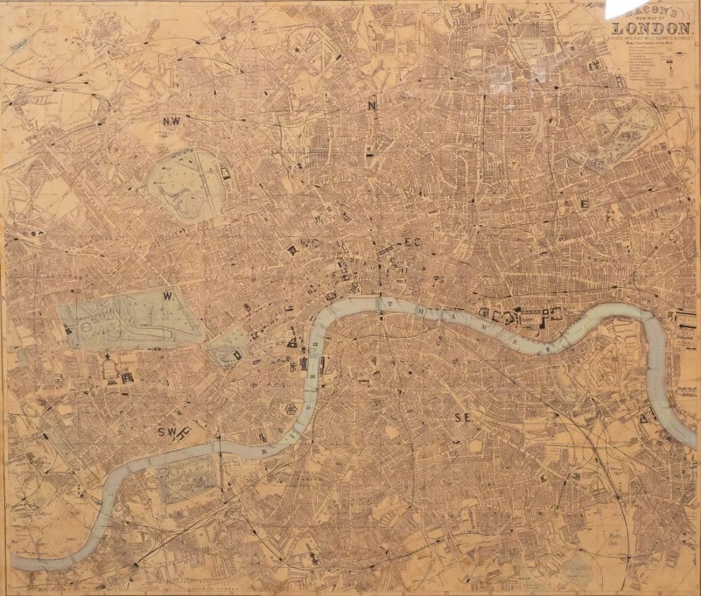 Lot 211A: Bacon's New Map of London Print