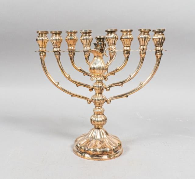 Lot 154: Dutch 835 Silver Menorah