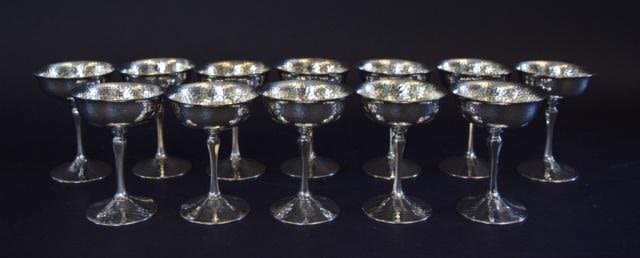 Lot 203: 12 Bernard Rice's Sons Silverplate Champagnes