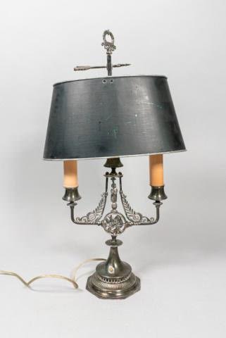 Lot 209: SF Myers and Company Silver Plate Candlestick Lamp